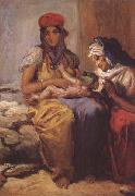 Theodore Chasseriau Femme maure allaitant son enfant et une vieille (mk32) oil painting
